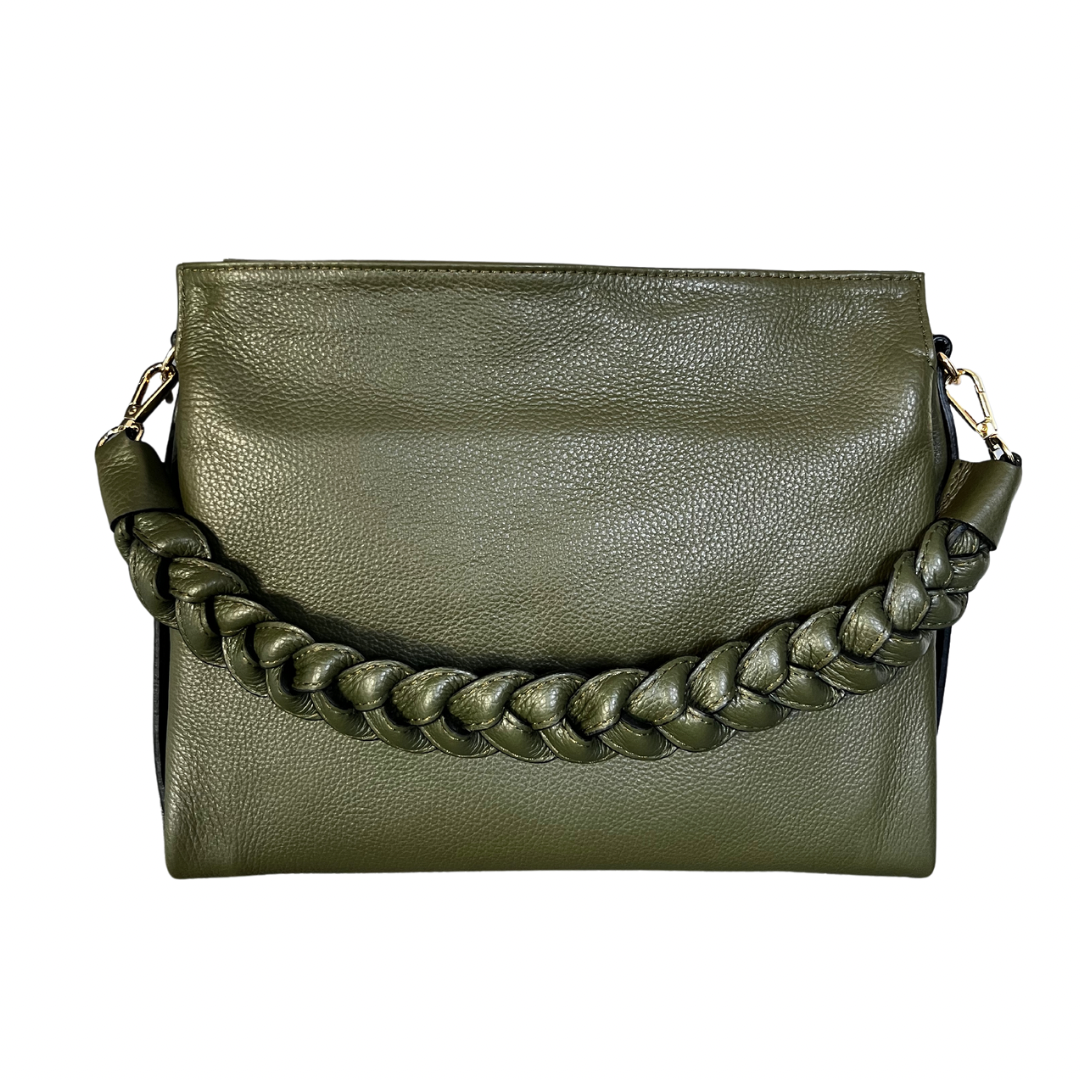 Gevlochten Shopper Tas Groen