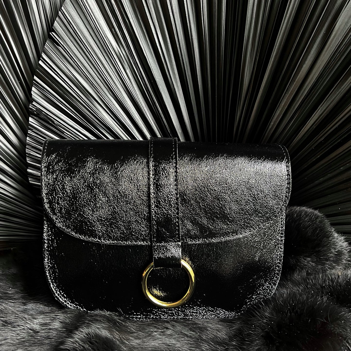 Simone Tas Metallic Zwart