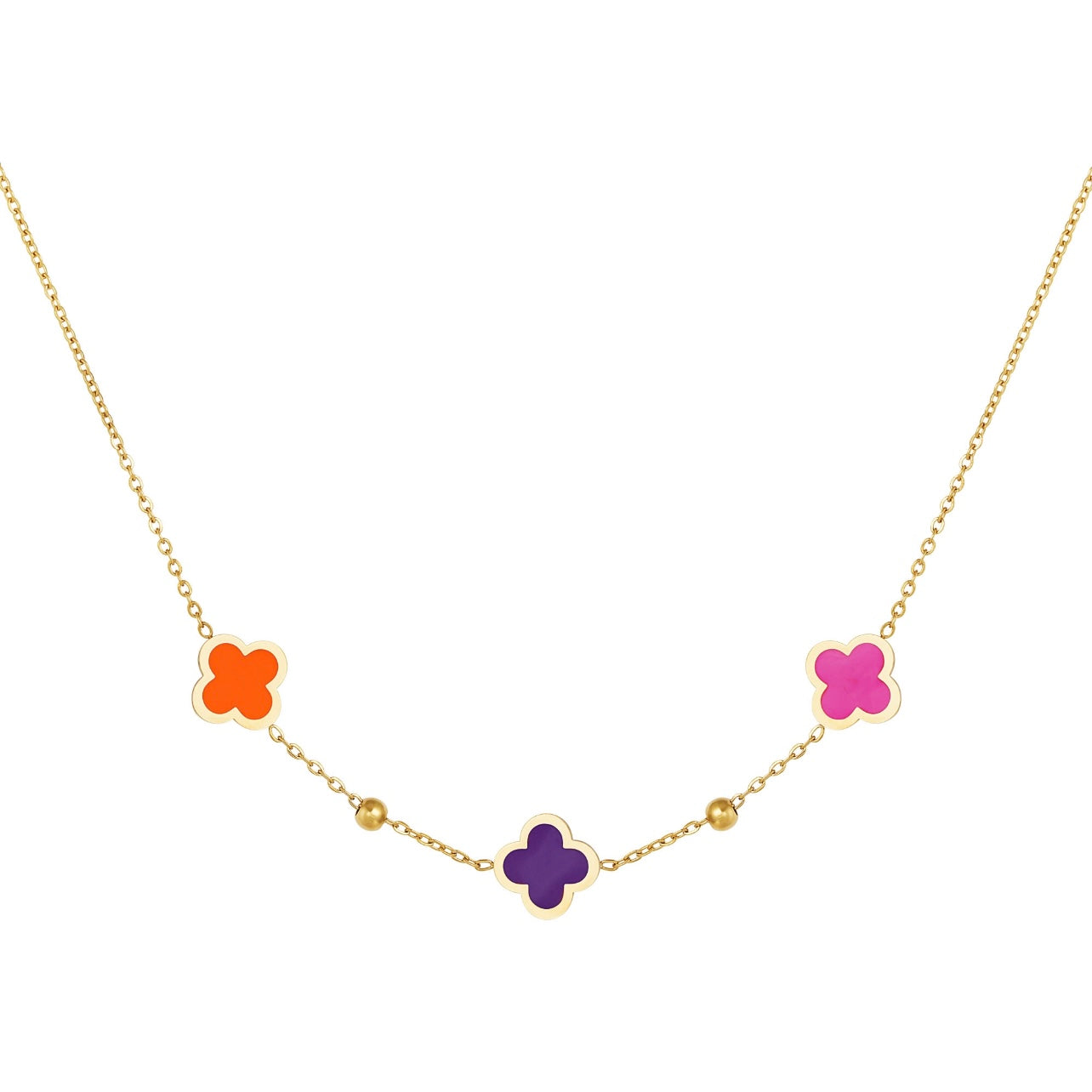 Paarse Klaver Ketting
