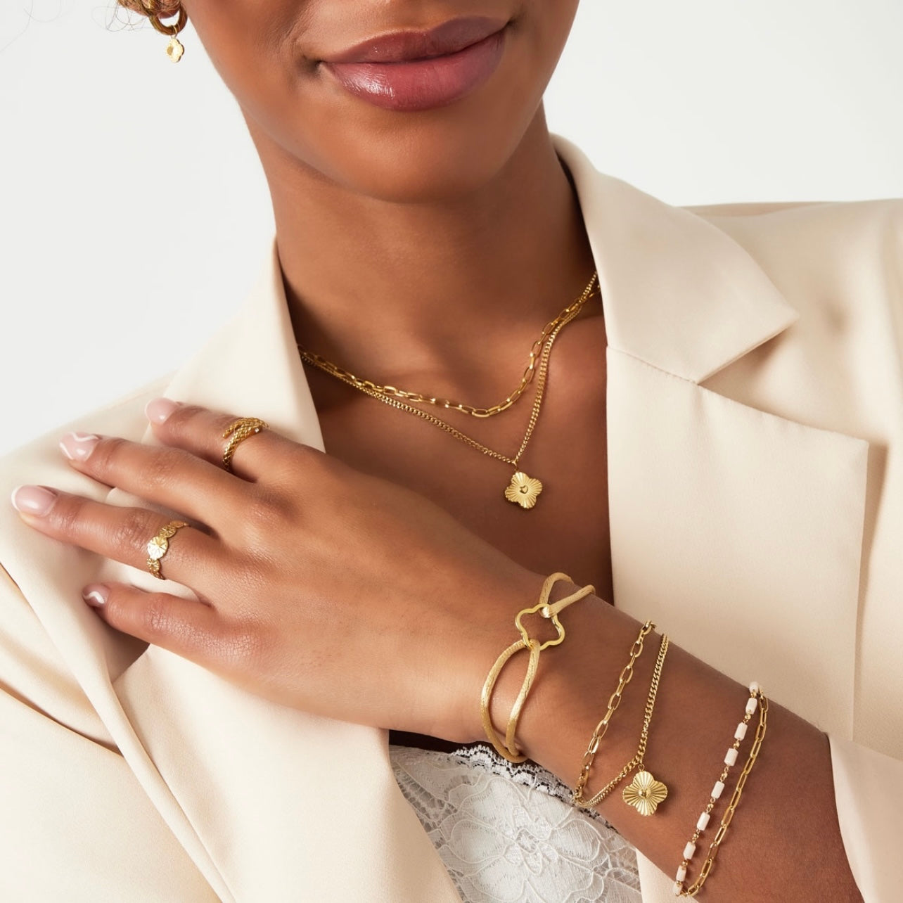 Dubbelen Klaver Armband