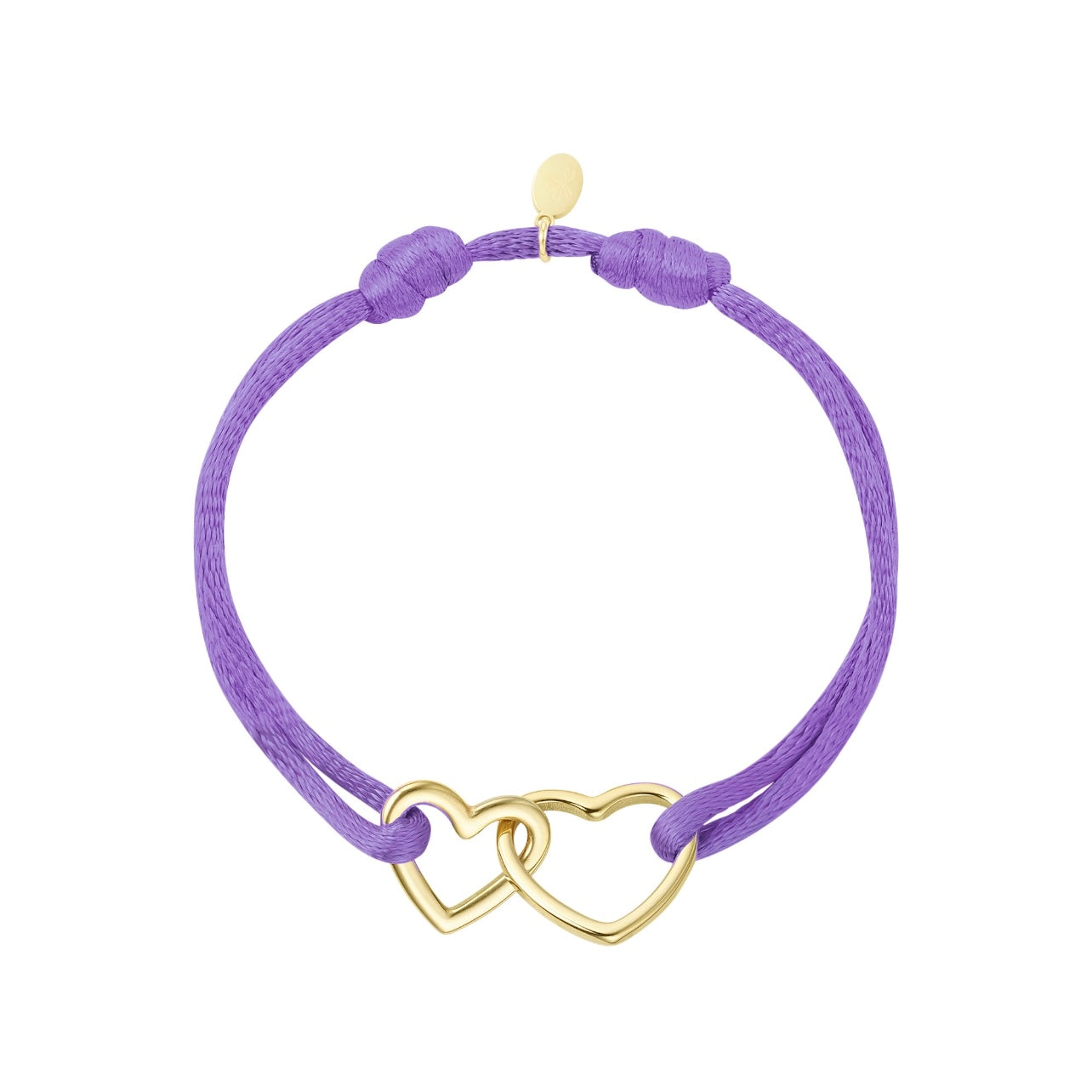 Dubbelen Hart Armbandje Satijn