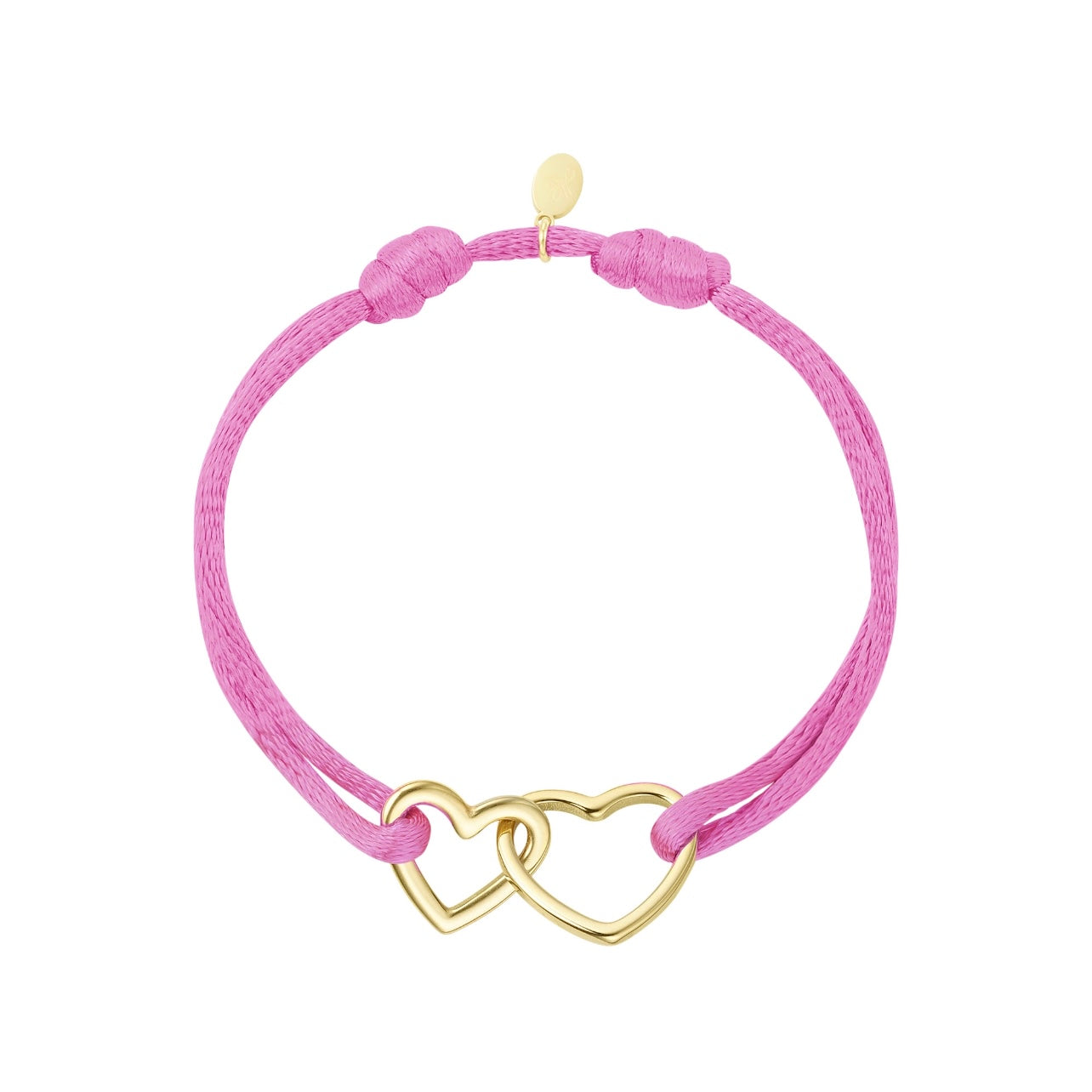 Dubbelen Hart Armbandje Satijn