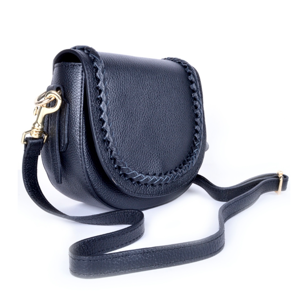 Kelly Tas Zwart Glad Leer