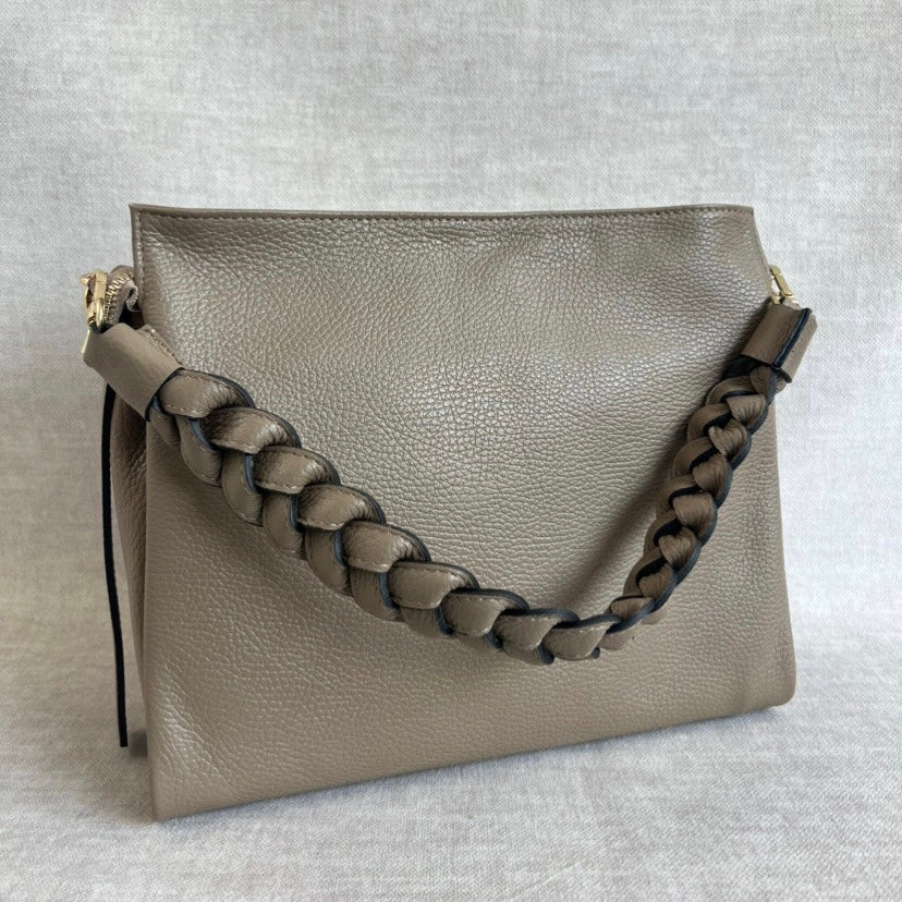 Gevlochten Shopper Tas Beige