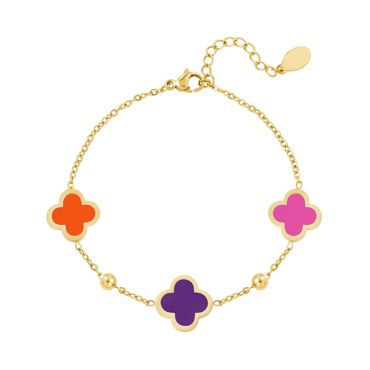 Paarse Klaver Armband