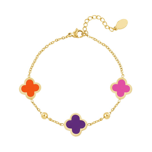 Paarse Klaver Armband