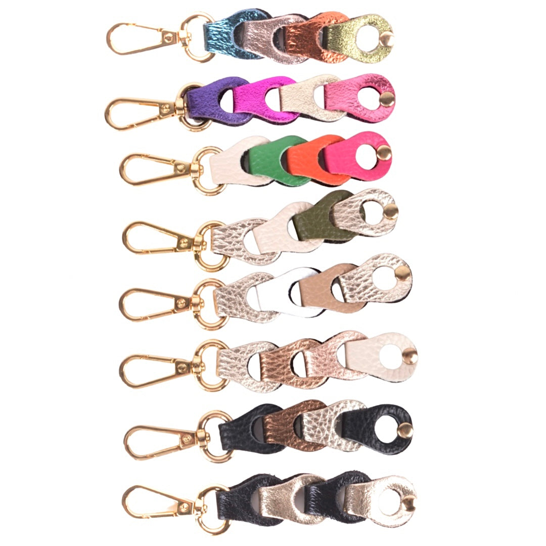 Sleutelhanger Echt Leer Goud