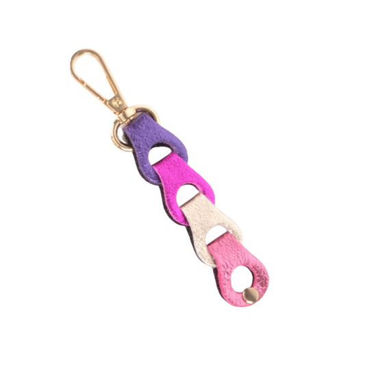 Sleutelhanger Echt Leer Roze