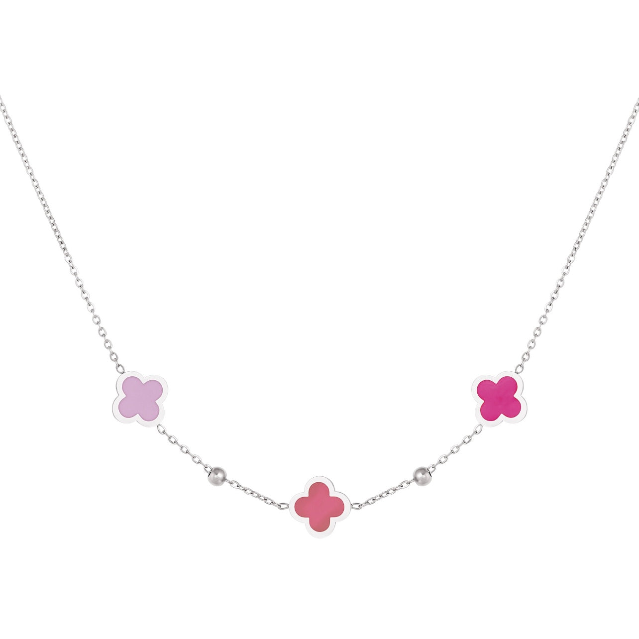 Roze Klaver Ketting