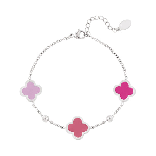 Roze Klaver Armband