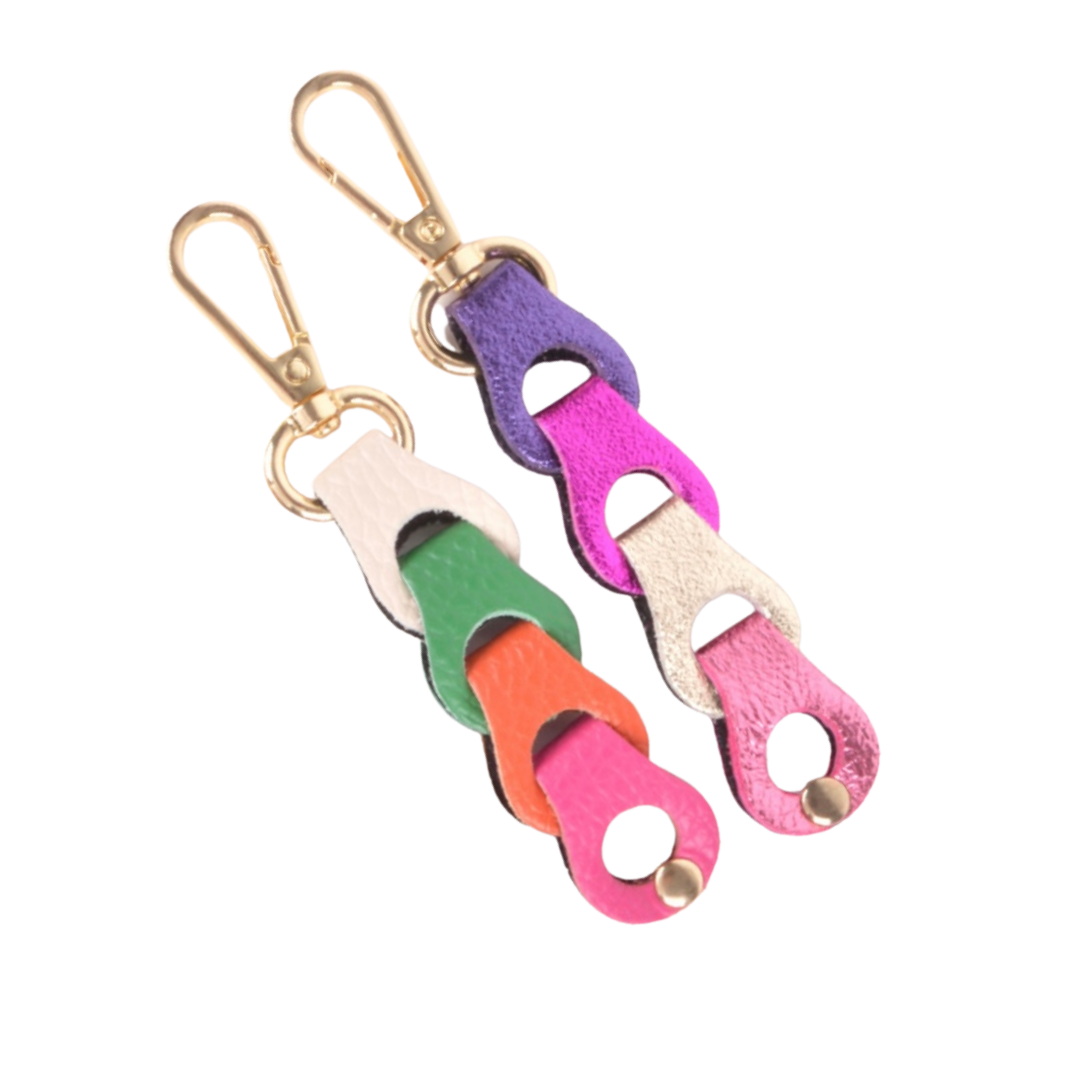 Sleutelhanger Echt Leer Regenboog