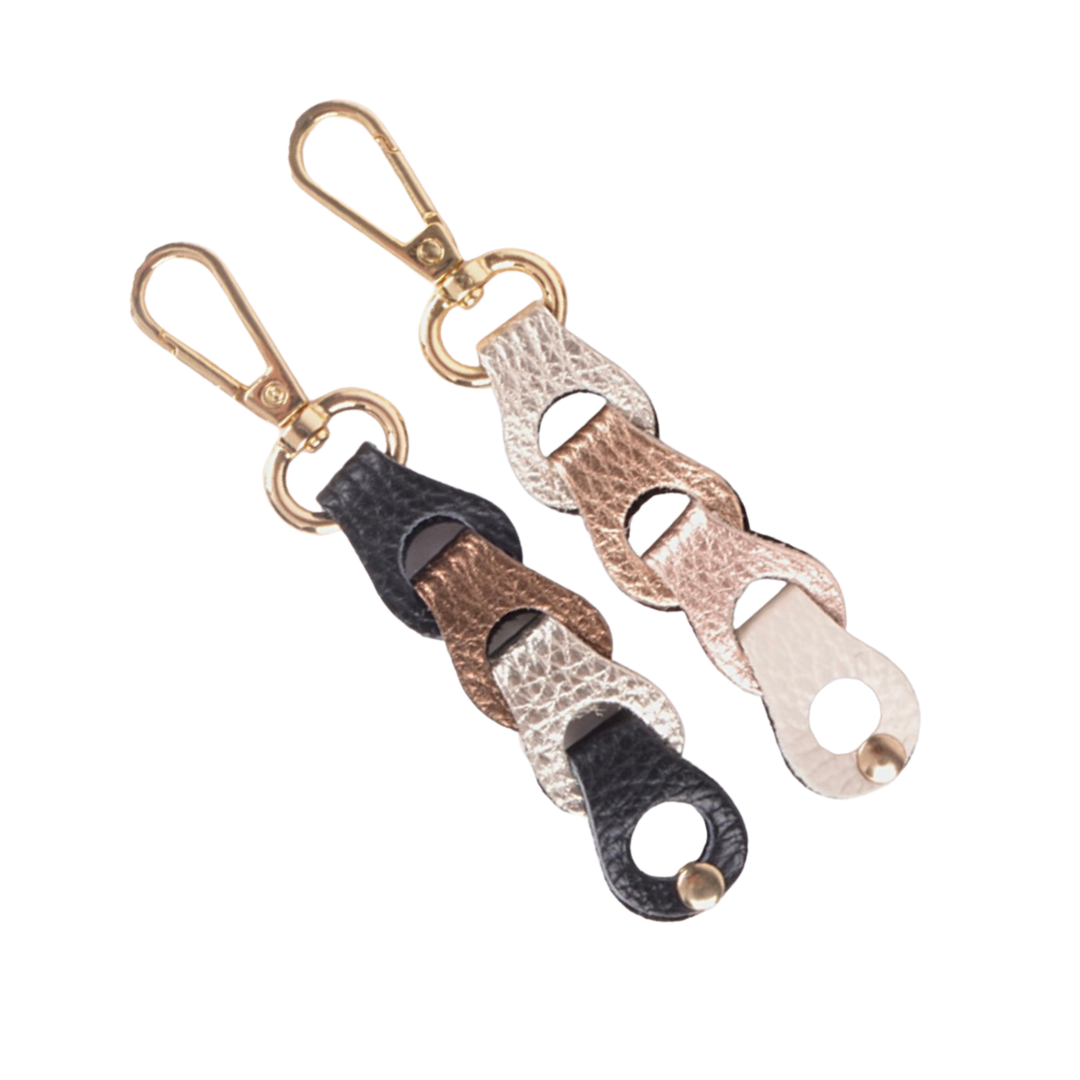 Sleutelhanger Echt Leer Champagne