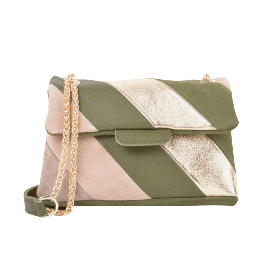 echt leren rainbow tas groen