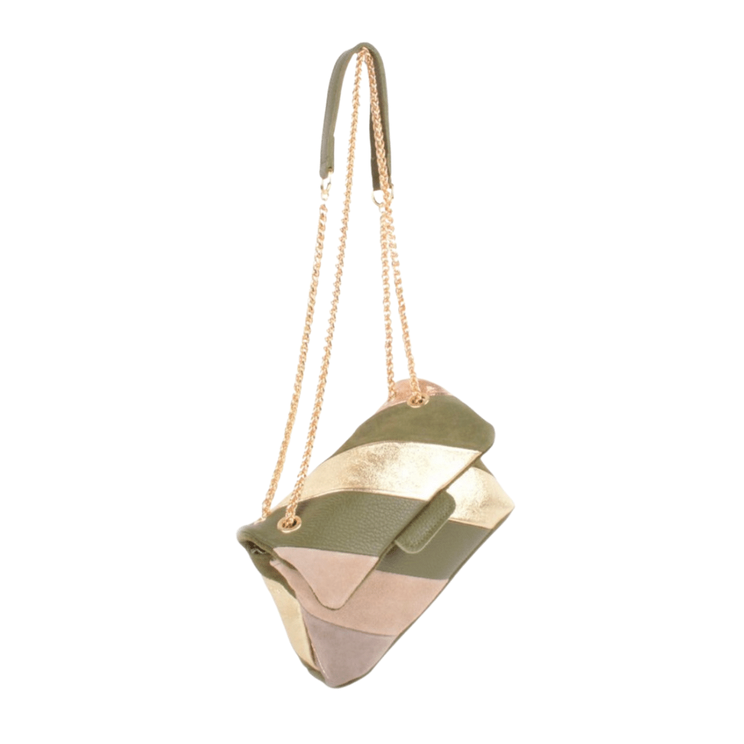 echt leren rainbow tas groen