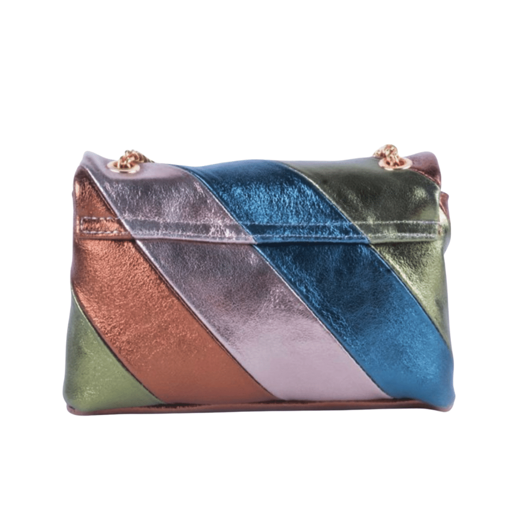 echt leren rainbow tas petrol